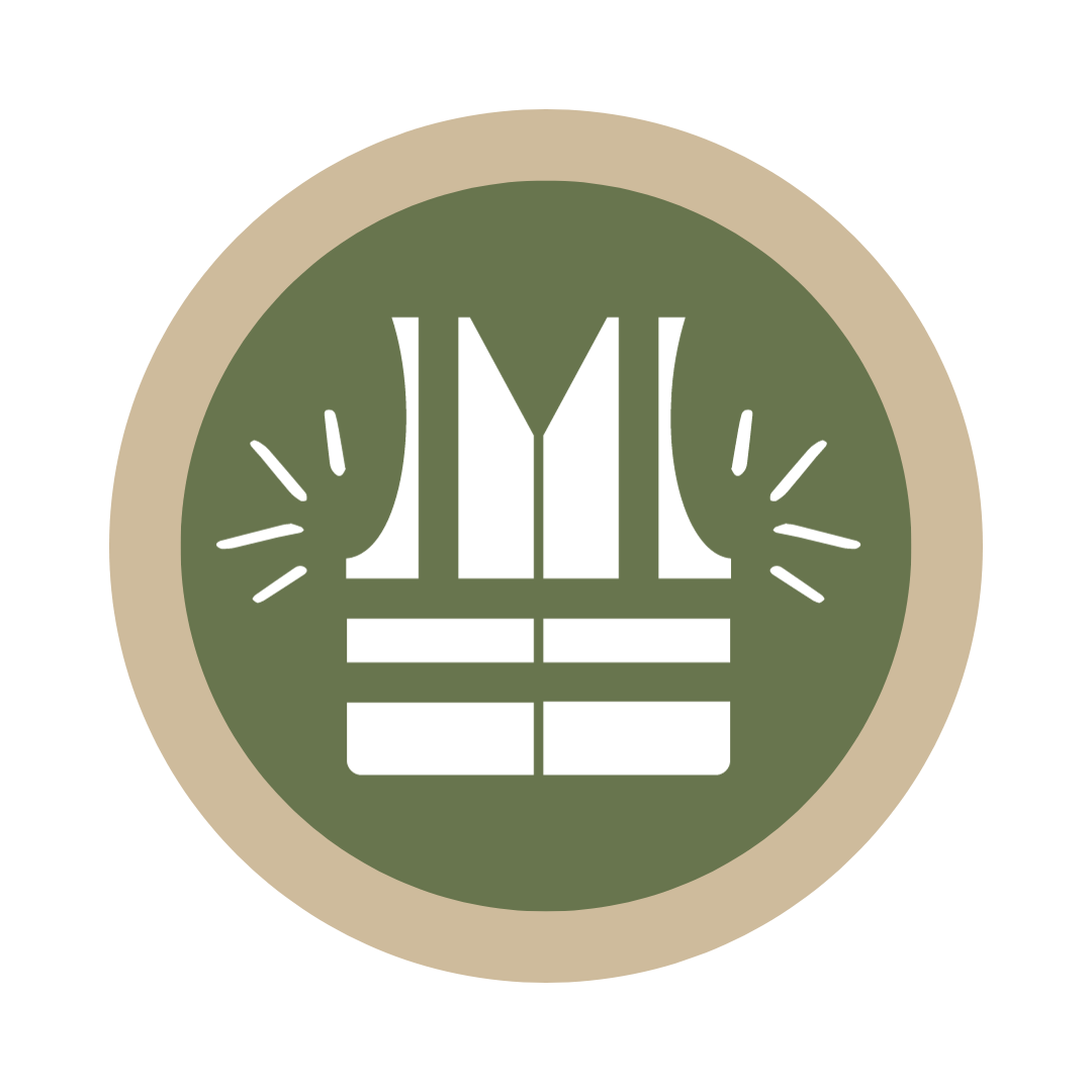 icon of a runner's safety vest that appears to be flashing